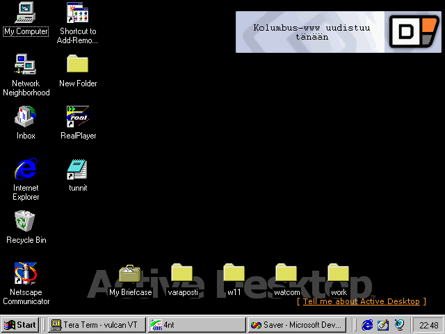 Kuva Active Desktop -tilasta typydll