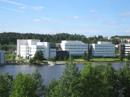 Agora building from the lake