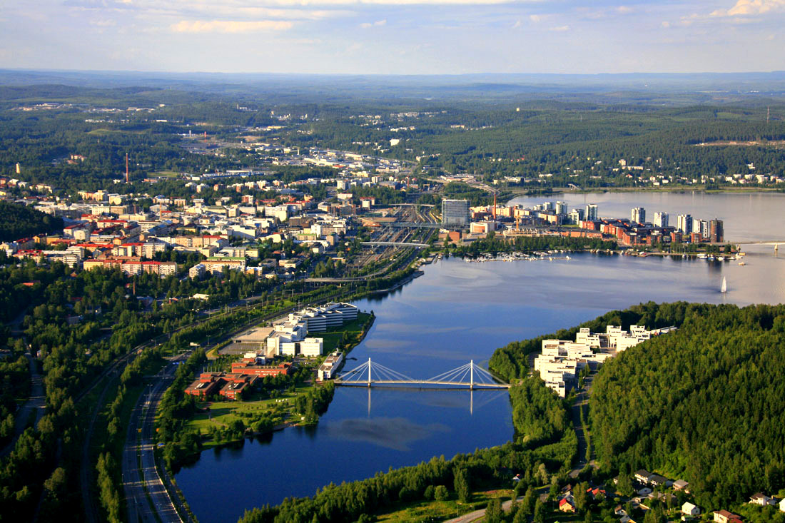 View at Jyväskylä from the plane